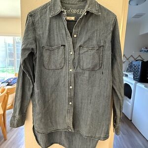 Madewell Women's Chambray Denim Button Down Pockets Front Shirt Size XS